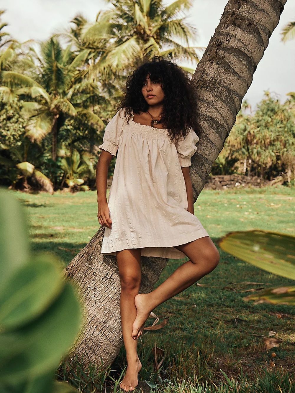 Free People Mila Babydoll Mini Dress Ballet Slipper - Size S